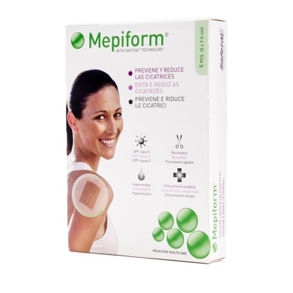Mepiform Reductor de Cicatrices Silicona 5 x 75 cm 5 Laminas