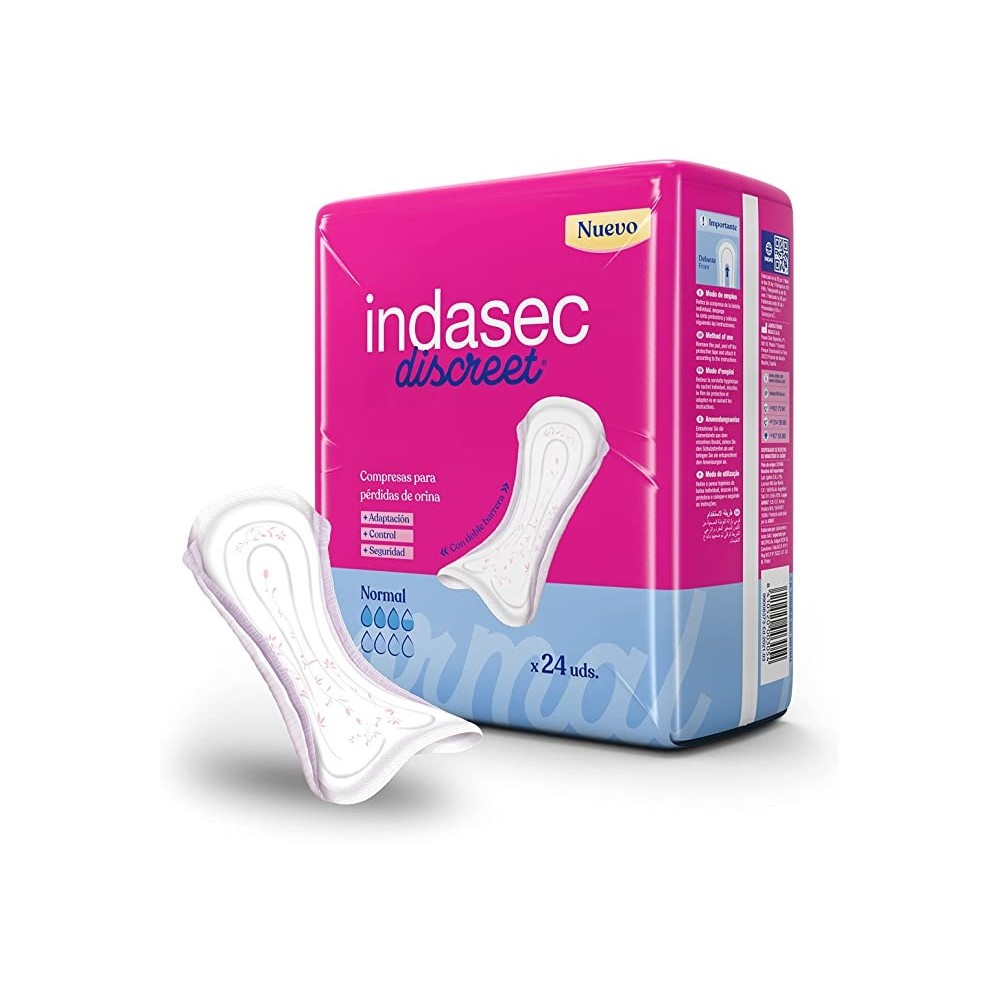 Indasec Discreet Normal 24 Compresas
