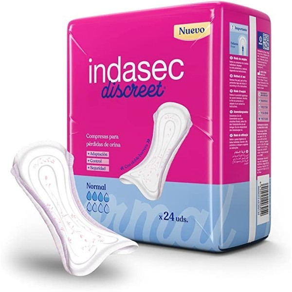 Indasec Discreet Normal 24 Compresas