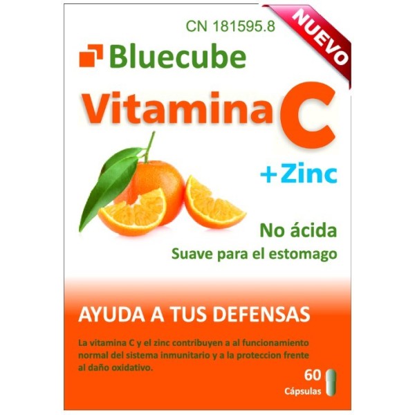 VITAMINA C ZINC BLUECUBE  60 CAPSULAS
