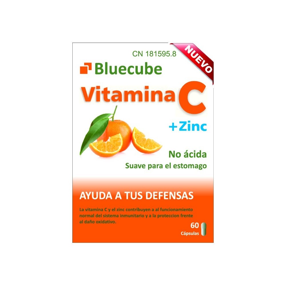 VITAMINA C ZINC BLUECUBE  60 CAPSULAS