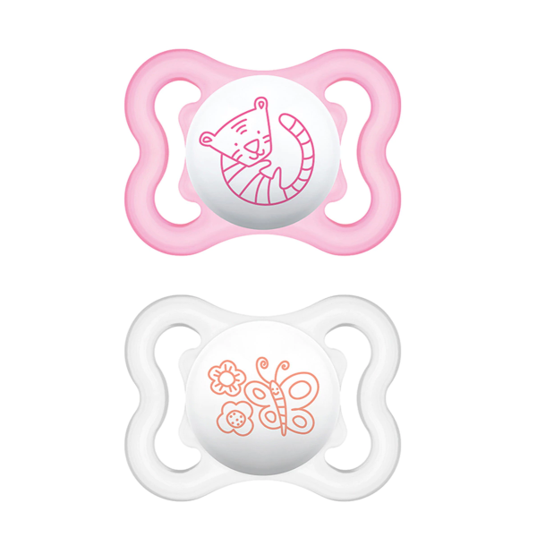 CHUPETE SILICONA MAM AIR 0 R PACK DOBLE ROSA