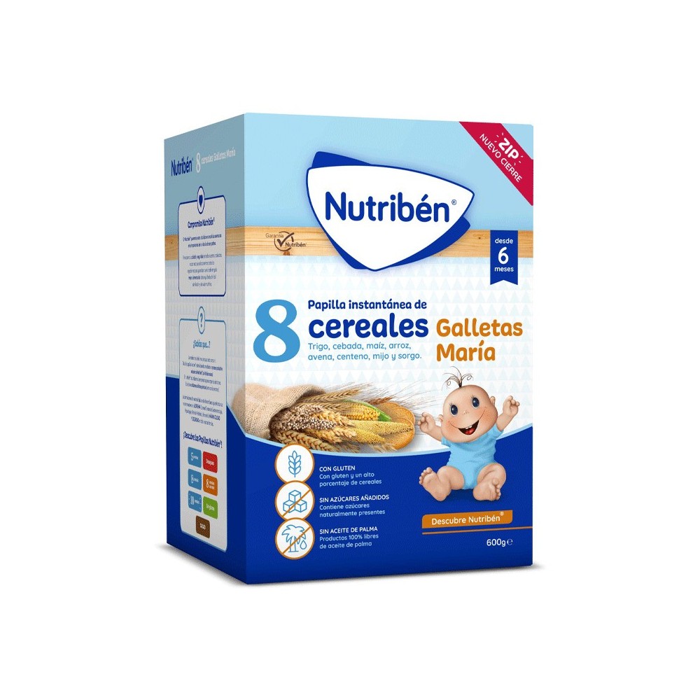 NUTRIBEN PAPILLA 8 CEREALES GALLETAS MARIA 600 G