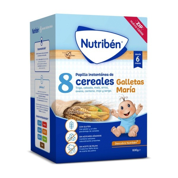NUTRIBEN PAPILLA 8 CEREALES GALLETAS MARIA 600 G