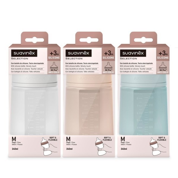 BIBERON SILICONA SUAVINEX SOFT COLOUR  3 MESES 1 UNIDAD 240