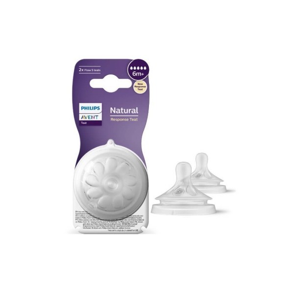 TETINA NATURAL FLUJO ULTRARAPIDO PHILIPS AVENT NATURAL RESPONSE 6M 2 TETINAS