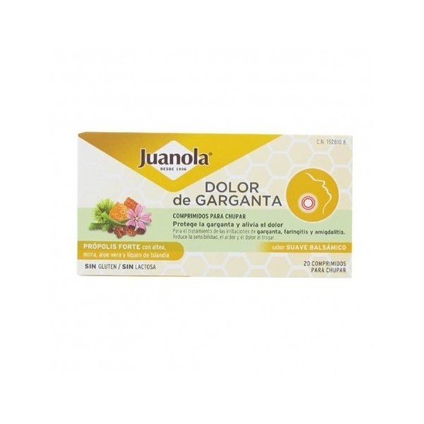 Juanola Dolor de Garganta Própolis Forte Sabor Suave Balsámico