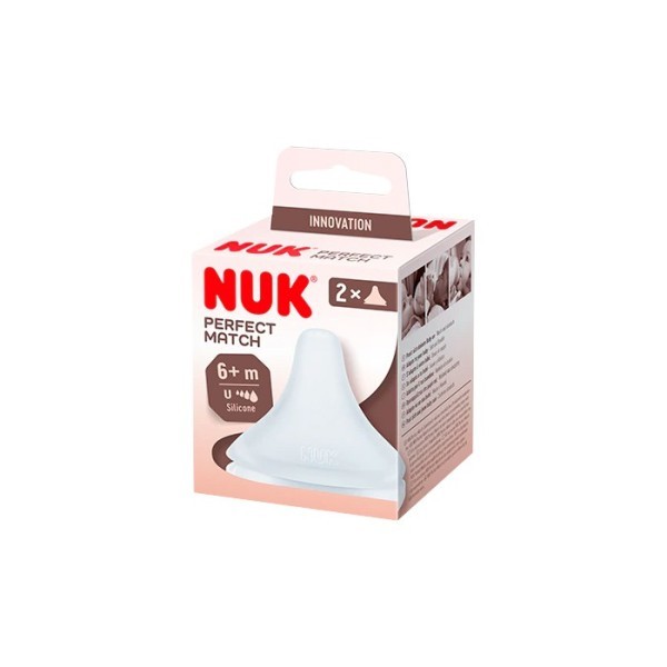TETINA SILICONA ANTICOLICO NUK PERFECT MATCH FLOW CONTROL 2 UNIDADES 6M