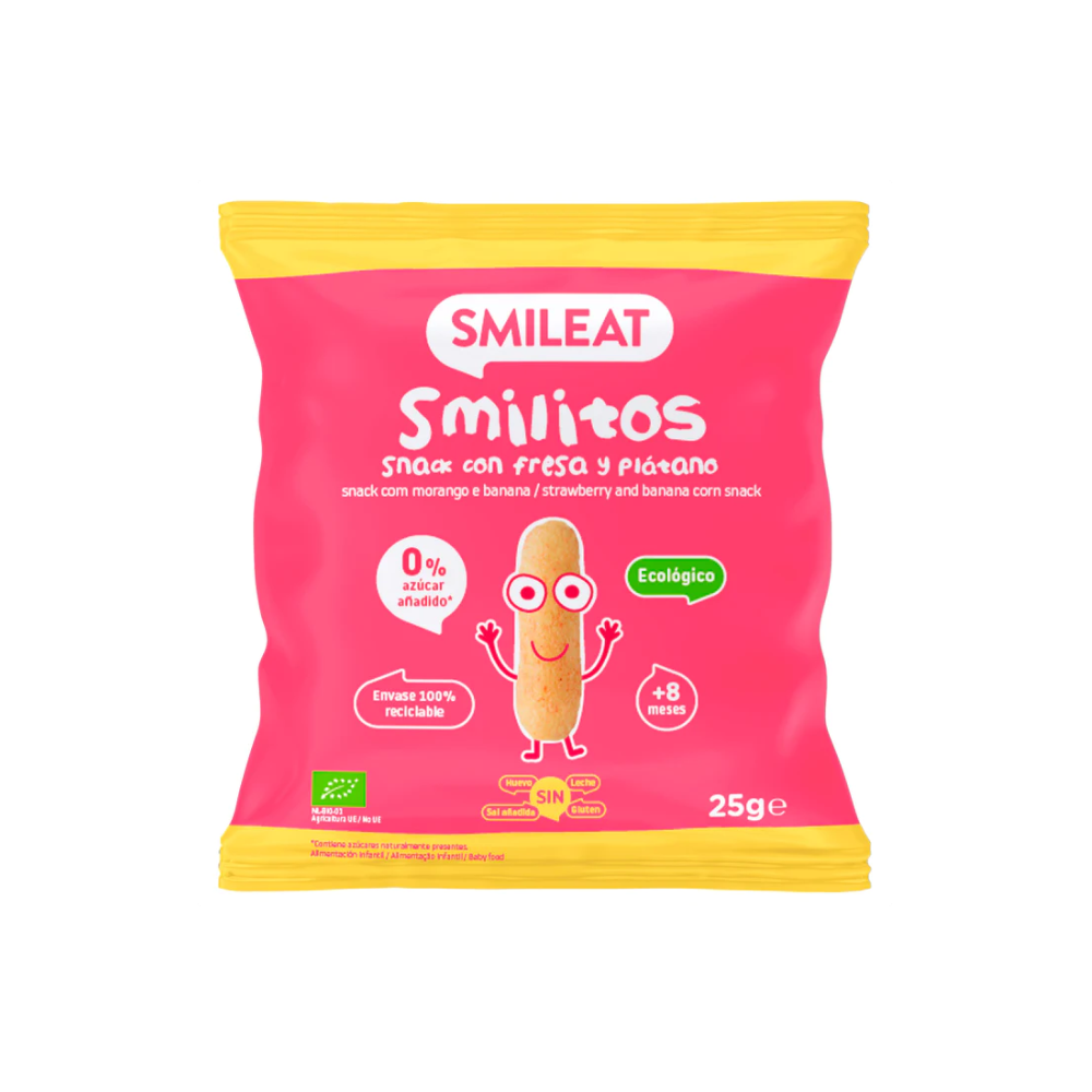 Smileat Smilitos Fresa y Plátano Ecológicos 25 g
