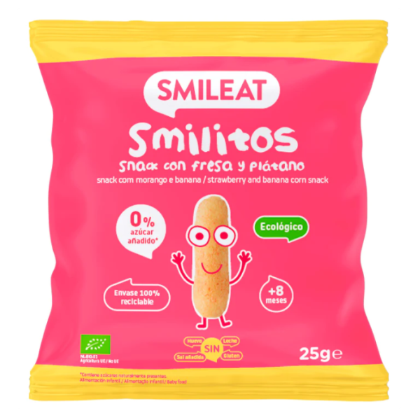 Smileat Smilitos Fresa y Plátano Ecológicos 25 g