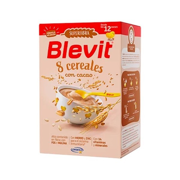 Blevit 8 Cereales Cacao Superfibra 500 g - Sabor y Fibra