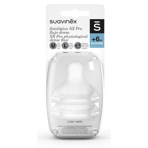 TETINA SILICONA FISIOLOGICA FLUJO L SUAVINEX 2 UNIDADES