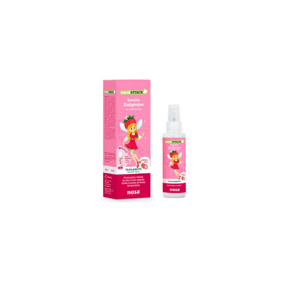 Nosa Attack Loción Antipiojos 5% Dimeticona Rosa 100 ml -...