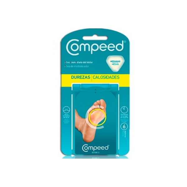 COMPEED DUREZAS HIDROCOLOIDE TALLA MEDIANA 6 UNIDADES