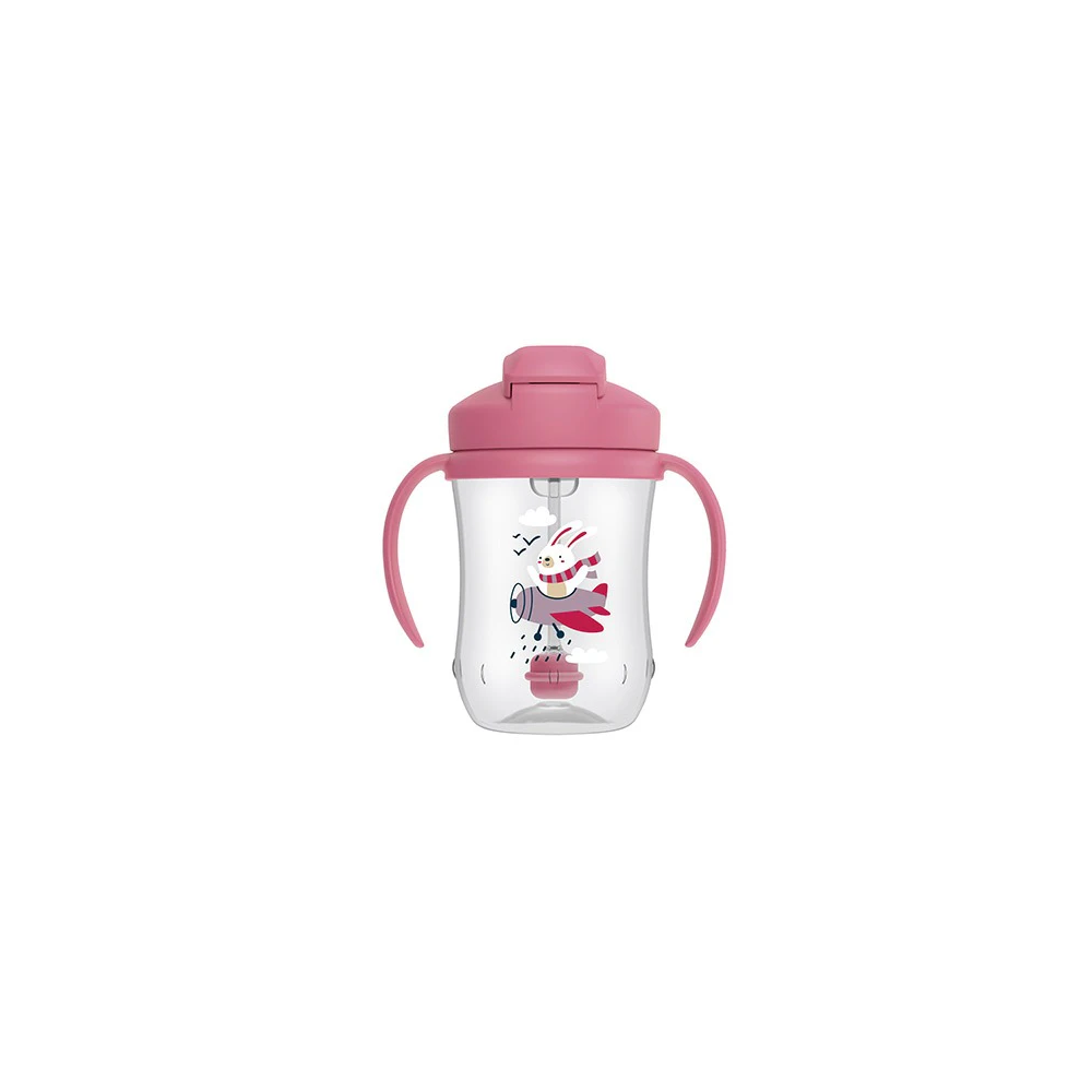 MI PRIMER VASO CON PAJITA DR BROWNS 270 ML ROSA