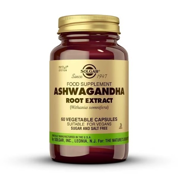 SOLGAR EXTRACTO DE RAIZ DE ASHWAGANDHA  60 CAPSULAS
