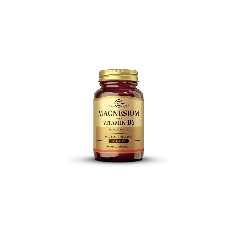 SOLGAR MAGNESIO CON VITAMINA B6  100 COMPRIMIDOS