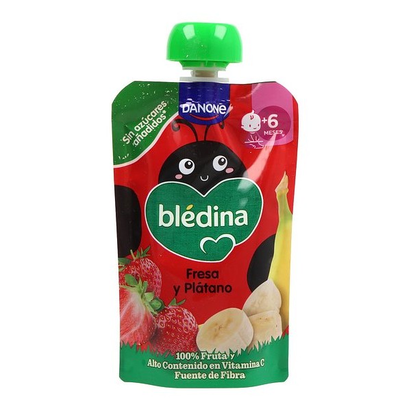 Blédina Pouch Fresa y Plátano 100 g - Puré de Frutas Bebé