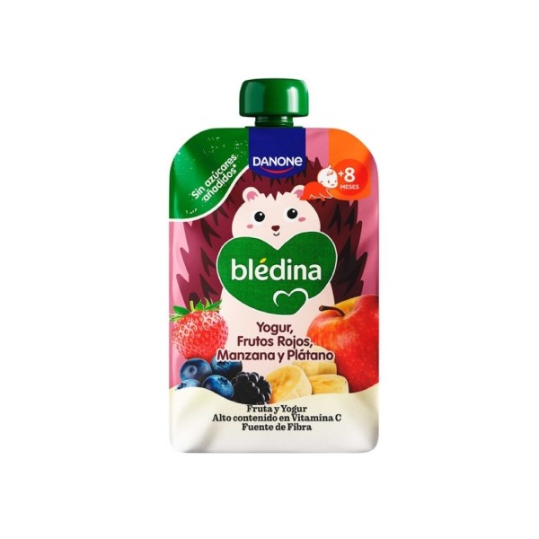 Blédina Pouch Yogur Frutos Rojos, Manzana y Plátano Bebé