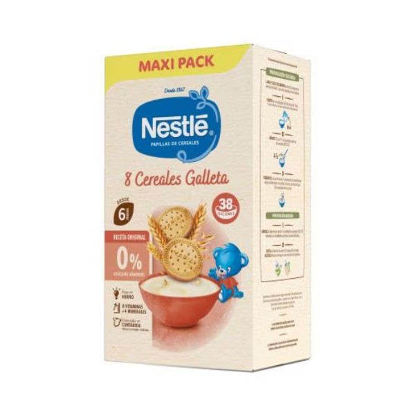 Nestlé Papilla 8 Cereales con Galleta 950 g - Formato Ahorro