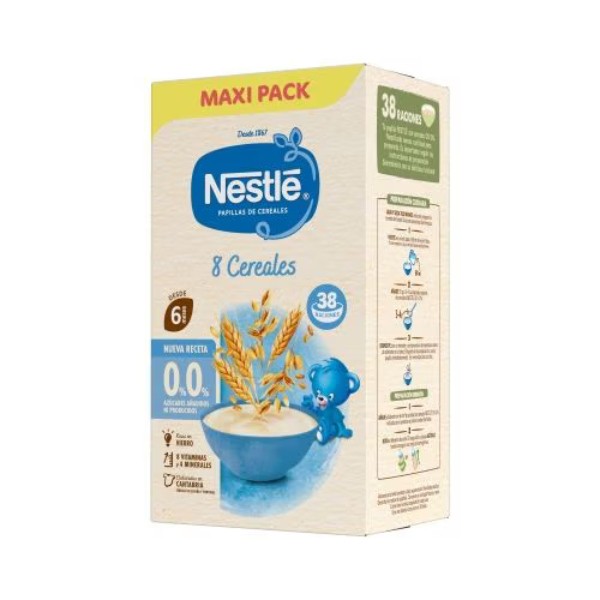 Nestlé Papilla 8 Cereales 570 g - Sin Azúcares Añadidos