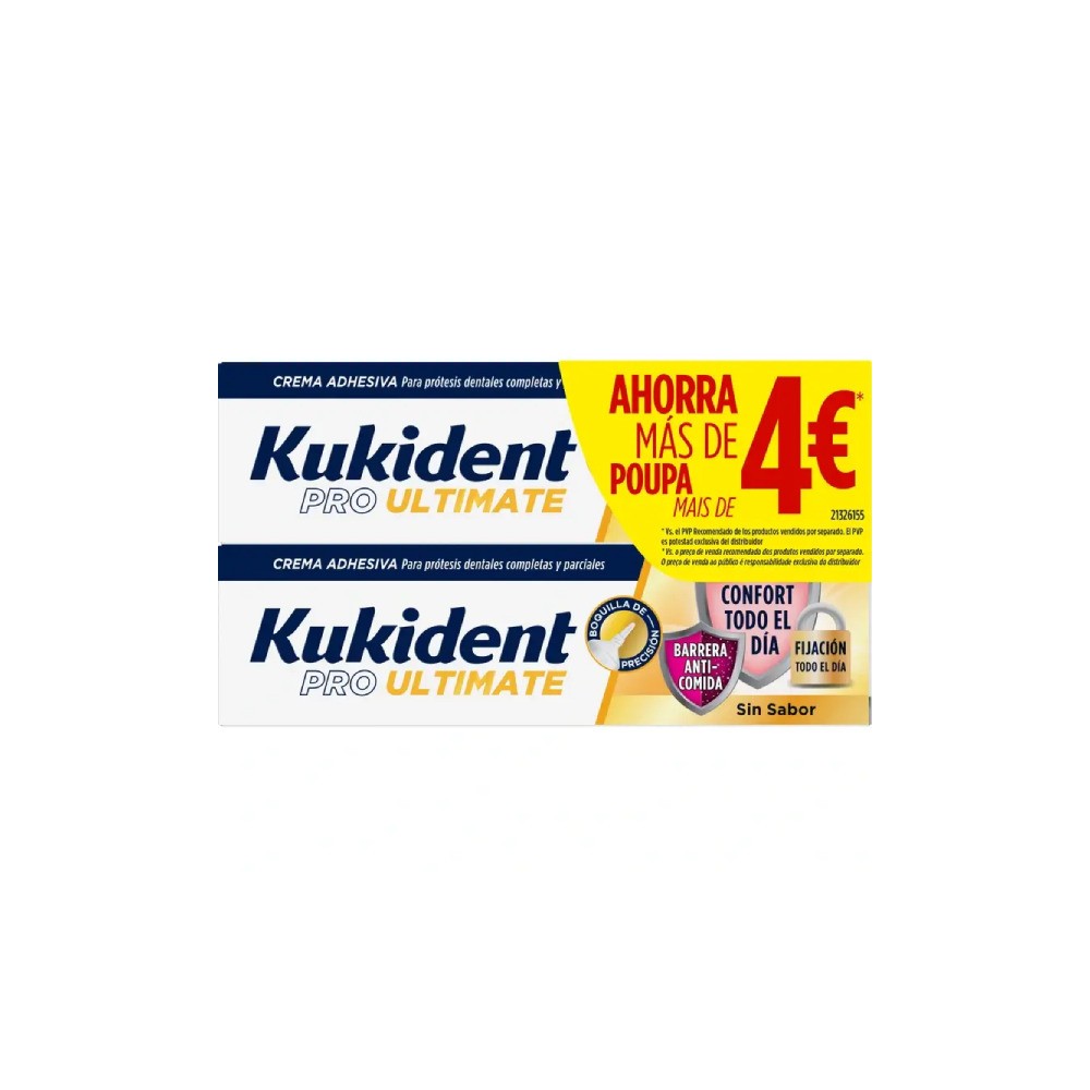 Kukident Pro Ultimate Sabor Neutro Pack 2x40g