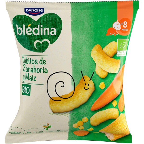 Blédina Bio Snack Tubitos Zanahoria y Maíz 20g