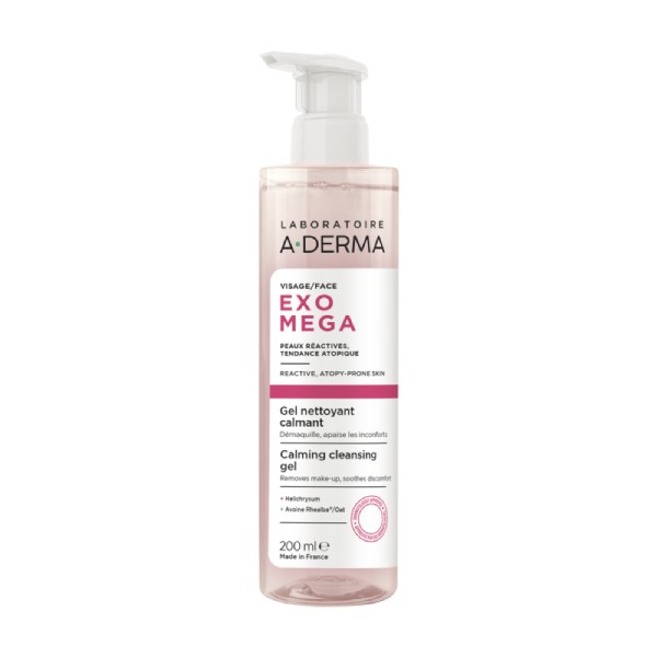 A-Derma Exomega Facial Gel Limpiador Calmante 200 ml