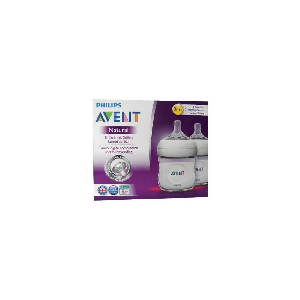AVENT BIBERON PP NATURAL 125 ML 2U