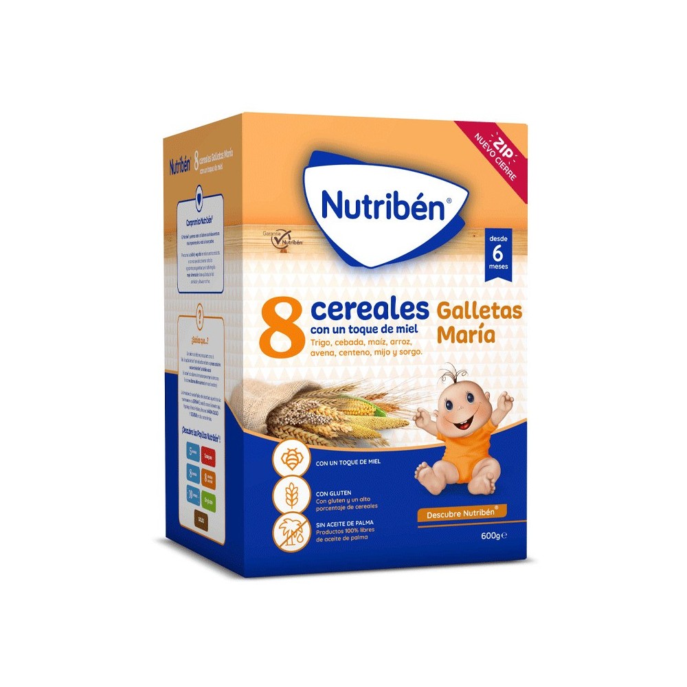 NUTRIBEN 8 CEREALES Y MIEL GALLETAS MARIA 600 G